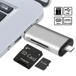 High-speed 3 In 1 Android Camera Laptop Computer SD USB Aluminum Alloy Micro USB TF OTG Type-c Cardreader Adapter Extended Card Reader