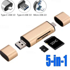 High-speed 3 In 1 Android Camera Laptop Computer SD USB Aluminum Alloy Micro USB TF OTG Type-c Cardreader Adapter Extended Card Reader