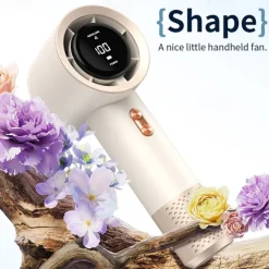 High-Speed Handheld Fan – 199-Speed Adjustable Cooling & Heating Modes, Portable Quiet Brushless Motor, LED Display, Multi-Gear Wind Power for Home, Travel & Outdoor