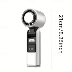 High-Speed USB Rechargeable Handheld Fan – Folding Mini Turbo Fan with Ice Pack for Outdoor Travel