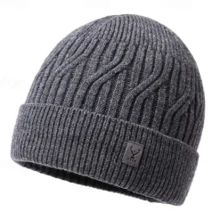 Hiking Hat Balaclava Skull Cap Beanie Thermal Warm Fleece Lining Soft Winter Men's Fishing Activity