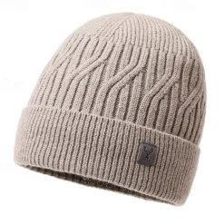 Hiking Hat Balaclava Skull Cap Beanie Thermal Warm Fleece Lining Soft Winter Men's Fishing Activity