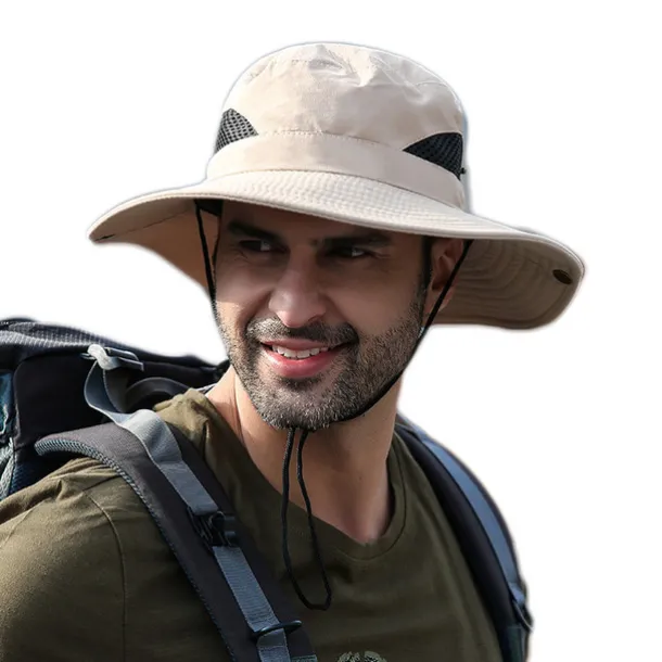 Hiking Hat Sun Hat for Men/Women, Sun Protection Wide Brim Bucket Hat Waterproof Breathable Packable Boonie Hat for Fishing Camping Hiking