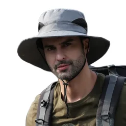 Hiking Hat Sun Hat for Men/Women, Sun Protection Wide Brim Bucket Hat Waterproof Breathable Packable Boonie Hat for Fishing Camping Hiking