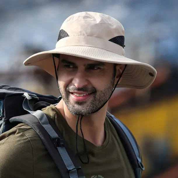 Hiking Hat Sun Hat for Men/Women, Sun Protection Wide Brim Bucket Hat Waterproof Breathable Packable Boonie Hat for Fishing Camping Hiking
