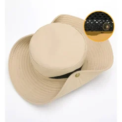 Hiking Hat Sun Hat for Men/Women, Sun Protection Wide Brim Bucket Hat Waterproof Breathable Packable Boonie Hat for Fishing Camping Hiking