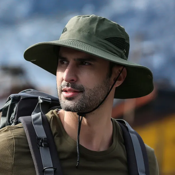 Hiking Hat Sun Hat for Men/Women, Sun Protection Wide Brim Bucket Hat Waterproof Breathable Packable Boonie Hat for Fishing Camping Hiking