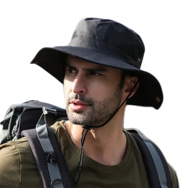 Hiking Hat Sun Hat for Men/Women, Sun Protection Wide Brim Bucket Hat Waterproof Breathable Packable Boonie Hat for Fishing Camping Hiking