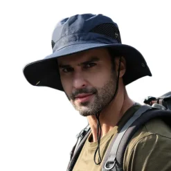 Hiking Hat Sun Hat for Men/Women, Sun Protection Wide Brim Bucket Hat Waterproof Breathable Packable Boonie Hat for Fishing Camping Hiking