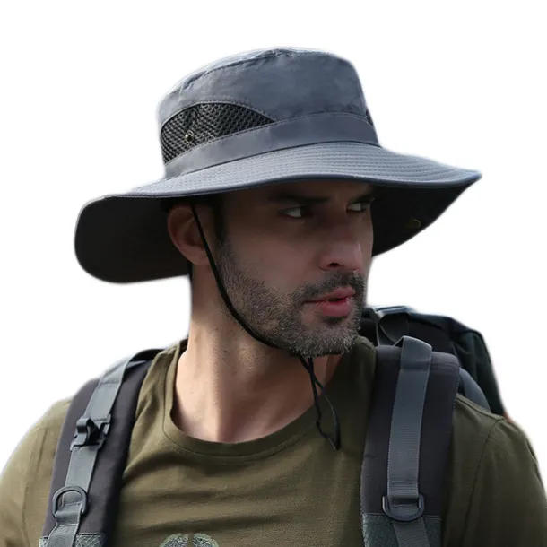 Hiking Hat Sun Hat for Men/Women, Sun Protection Wide Brim Bucket Hat Waterproof Breathable Packable Boonie Hat for Fishing Camping Hiking