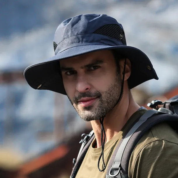 Hiking Hat Sun Hat for Men/Women, Sun Protection Wide Brim Bucket Hat Waterproof Breathable Packable Boonie Hat for Fishing Camping Hiking