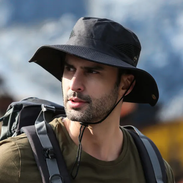 Hiking Hat Sun Hat for Men/Women, Sun Protection Wide Brim Bucket Hat Waterproof Breathable Packable Boonie Hat for Fishing Camping Hiking