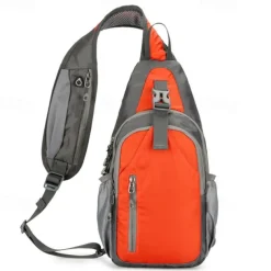 Hiking Sling Backpack Zipper Multi Pocket Rain Waterproof Anatomic Design Wearable Durable Outdoor Hiking Camping Military Nylon Black Army Green Blue