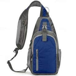 Hiking Sling Backpack Zipper Multi Pocket Rain Waterproof Anatomic Design Wearable Durable Outdoor Hiking Camping Military Nylon Black Army Green Blue