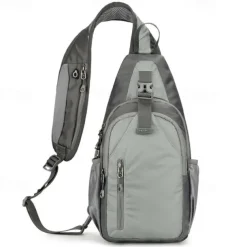 Hiking Sling Backpack Zipper Multi Pocket Rain Waterproof Anatomic Design Wearable Durable Outdoor Hiking Camping Military Nylon Black Army Green Blue