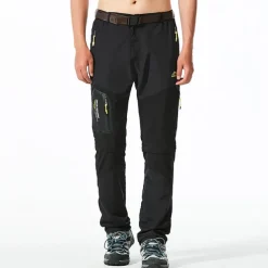 hiking stretch pants mens convertible quick dry lightweight zip off outdoor travel safari pants #818-khaki-40