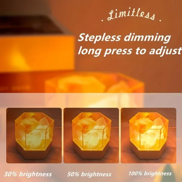Himalayan Salt Lamp Natural Crystal Salt Rock Lamp for Warm Peaceful and Romantic Night Light Modern Healthy Decorative Indoor Home Lighting