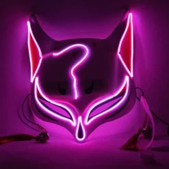 Holloween Mask Led Fox Mask Plastic Led Light Up Masks Cosplay Mask Headwear Halloween Mask Party
