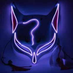 Holloween Mask Led Fox Mask Plastic Led Light Up Masks Cosplay Mask Headwear Halloween Mask Party