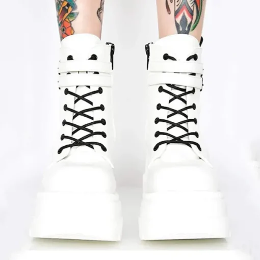 Holographic Platform Wedge Ankle Boots for Women - Trendy and Bold Footwear for Festivals and Parties