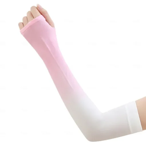 Home Gradient Ice Silk Arm Sleeves UV Protection Cooling UPF 50+ Sun Sleeves Sunscreen Covers Compression Warmer Gloves for Men Women Running Cycling Driving Fishing Colour Gradient