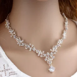 Hoop Earrings 1 set White Cubic Zirconia 18K Gold Plated Rhinestone 1 Necklace Earrings Women's Elegant Basic Korean Classic Drop Feather Jewelry Set For Carnival Wedding Party