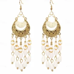 Hoop Earrings for Women Sensitive Ears Boho Earrings 1970s 1980s Retro Vintage Metal Earrings Hollow Earrings Daisy Earrings Fashion Jewelry