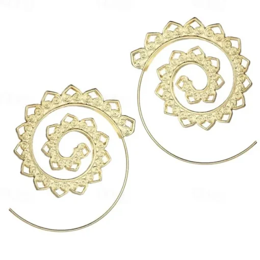 Hoop Earrings For Women's Party Wedding Alloy filigree Wave