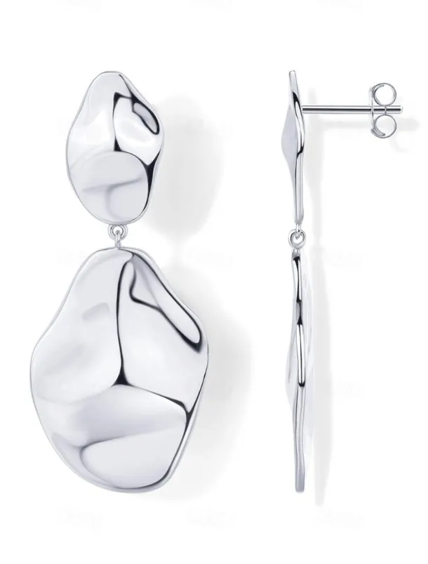 Hoop Earrings Vintage Style Drop Earrings Jewelry Silver / Gold For Wedding Party Daily