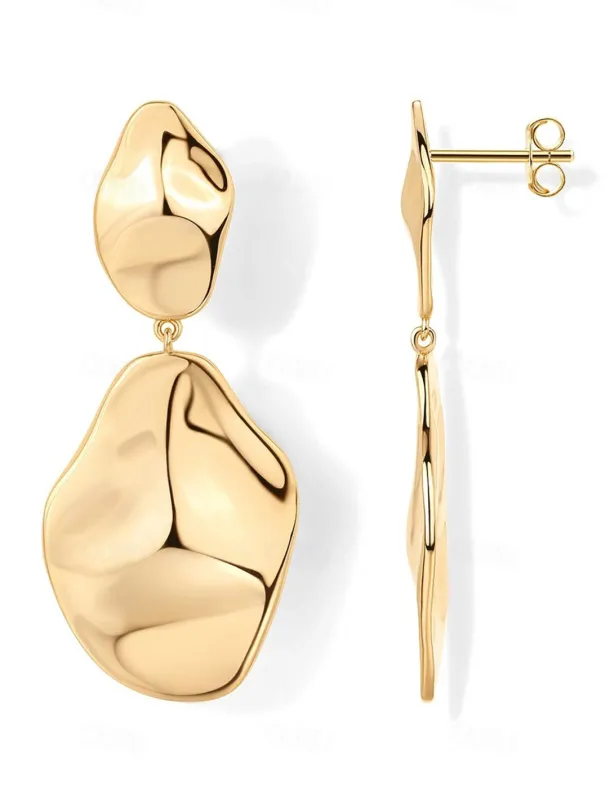 Hoop Earrings Vintage Style Drop Earrings Jewelry Silver / Gold For Wedding Party Daily