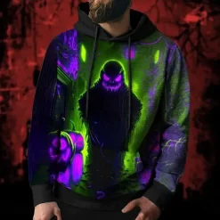 Horror Movie Ghost Hoodie Pullover Halloween 3D Front Pocket Graphic For Couple's Men's Women's Adults' Halloween Carnival Masquerade 3D Print Party Casual Daily