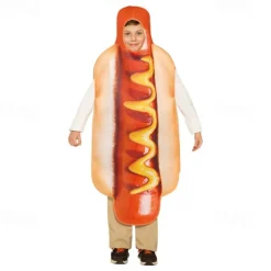 Hot Dog Carnival Costume Cosplay Costume Funny Costumes Group & Family Halloween Costumes Kid's Adults' All Cosplay Costumes Funny Costume Halloween Carnival Masquerade Easy Carnival Costume