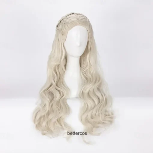House of the Dragon Daenerys Targaryen Wig ong Wavy Dragon of Mother Heat Resistant Synthetic Hair Wig Wig Cap Halloween Wigs