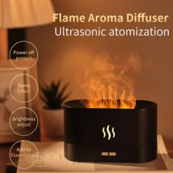 Household Air Humidifier Diffuser With remote control Ultrasonic 3D Flowing light Air Purifier Aromatherapy Flame Aroma Diffuser