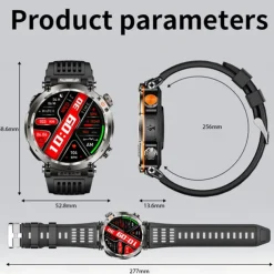 HT30 Smart Watch Rugged Military Men's 1.7 inch 600mAh Battery Compass Sports Fitness Watches Bluetooth Call Smartwatch