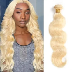 Human Hair Blonde 613# Body Wave 1 Bundles Of 10-30 Inch hair Extensions