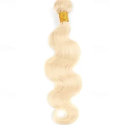 Human Hair Blonde 613# Body Wave 1 Bundles Of 10-30 Inch hair Extensions