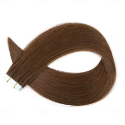 Human Hair Extensions Seamless 4# Brown Color Hair Tape In Straight Hair 18Inch 60G 20Pcs