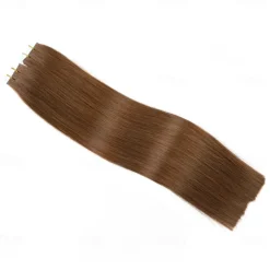 Human Hair Extensions Seamless 4# Brown Color Hair Tape In Straight Hair 18Inch 60G 20Pcs