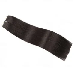 Human Hair Extensions Seamless 1# Black Tape In Straight Hair 18Inch 60G 20Pcs