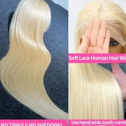 Human Hair 13x4 Lace Front Wig Free Part Peruvian Hair Natural Straight Blonde Wig 150% Density with Baby Hair Glueless Pre-Plucked For wigs for black women Long Human Hair Lace Wig