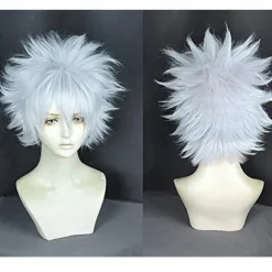 Hunter Hunter Killua Zoldyck Cosplay Wig Japanese Anime Silver Wig Cosplay Halloween Wigs