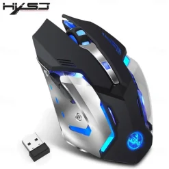 HXSJ M10 2.4Ghz Wireless Gaming Mouse 2400dpi Built-in Battery Rechargeable 7 Color Backlight Breathing Comfort Gamer Mice