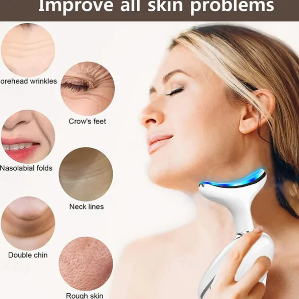 HY48 Neck Anti Wrinkle Face Lifting Beauty Device Led Photon Therapy Skin Tighten Reduce Double Chin Remove Neck Lines