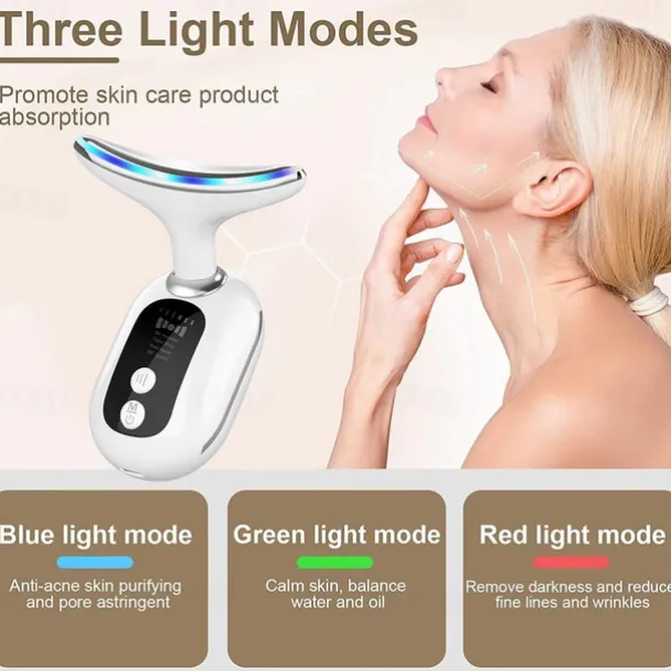 HY48 Neck Anti Wrinkle Face Lifting Beauty Device Led Photon Therapy Skin Tighten Reduce Double Chin Remove Neck Lines