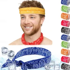 Ice Cooling Scarf Cooling Neck Bandana Cooling Neck Wraps Cooling Headband Summer Cooling Bandana for Men Women Outdoor Activities, Multicolored