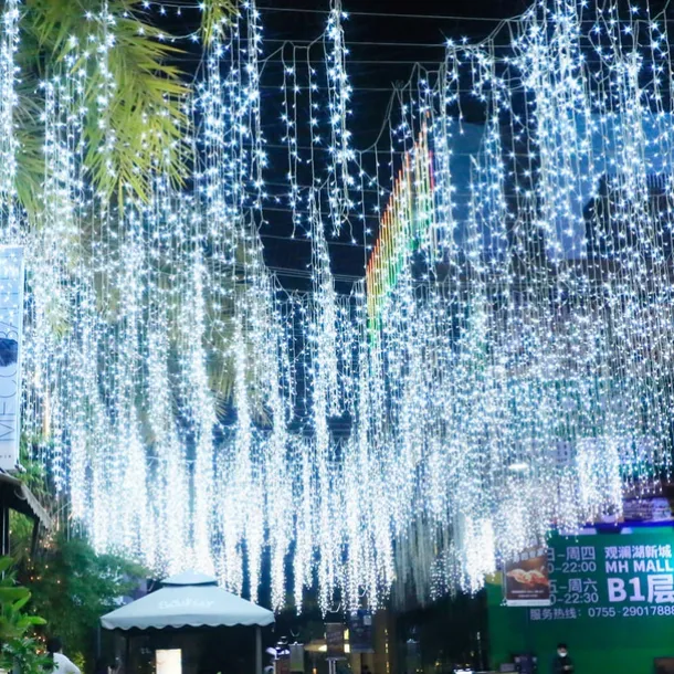 Icicle Dripping Curtain String Fairy Lights 4M - 120 LED Christmas Outdoor Window Decorations for Fairy Xmas Garden & Party Decor