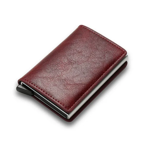 ID Credit Bank Card Holder Wallet Luxury Brand Men Anti Rfid Blocking Protected Magic Leather Slim Mini Small Money Wallets Case