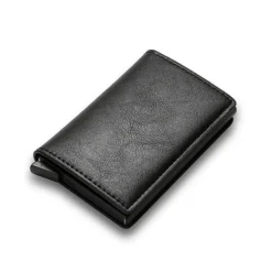ID Credit Bank Card Holder Wallet Luxury Brand Men Anti Rfid Blocking Protected Magic Leather Slim Mini Small Money Wallets Case