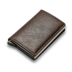 ID Credit Bank Card Holder Wallet Luxury Brand Men Anti Rfid Blocking Protected Magic Leather Slim Mini Small Money Wallets Case